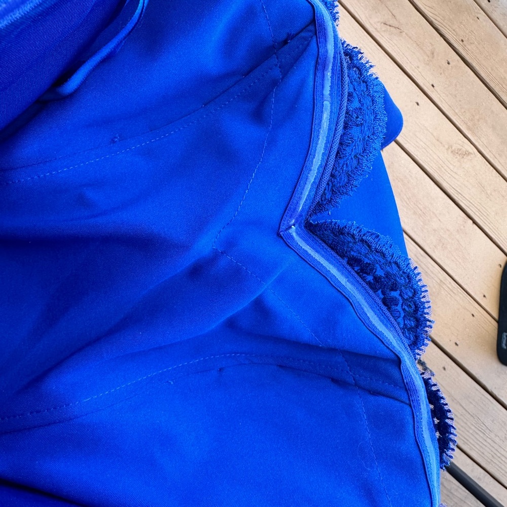 Anny Lee's Royal Blue embroidered rhinestone mini dress cobalt. Good condition.